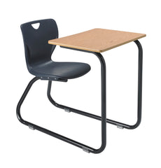 DESK - CLASSROOM SELECT - CONTEMPORARY SLED BASE COMBO - 18 IN - 18 X 24 IN - LAMINATE - T-MOLD - BLACK - SPECIFY SEAT AND BACK COLOR - SPECIFY TOP COLOR - SPECIFY EDGE COLOR