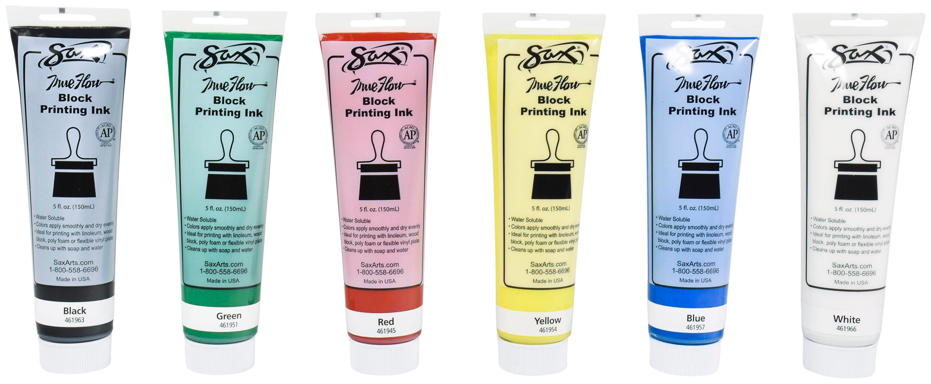 INK BLOCK PRINTING SAX 5 OZ TUBES ASSORTED COLORS SET OF 6