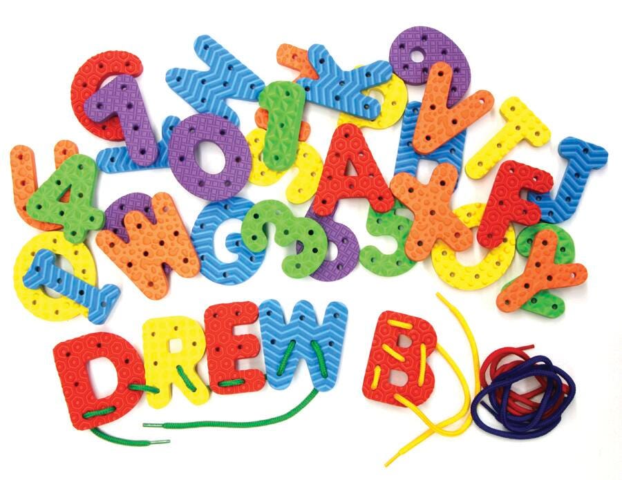 LACING WONDERFOAM LETTERS AND NUMBERS SET OF 40
