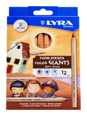 PENCILS COLORED LYRA GIANTS ASST SKIN TONES SET OF 12