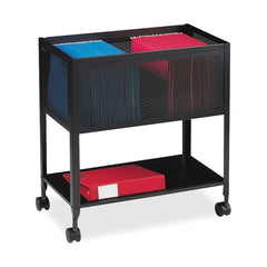 MOBILE FILE MESH ROLLING WITH BOTTOM SHELF BLACK