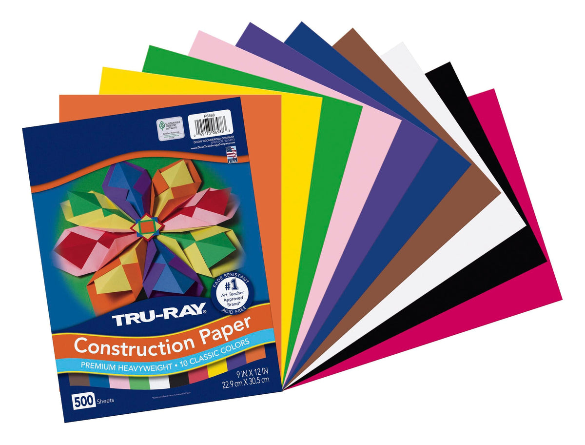 CONSTRUCTION PAPER 9X12 BRIGHT COLORS VALUE PACK 500 SHEETS
