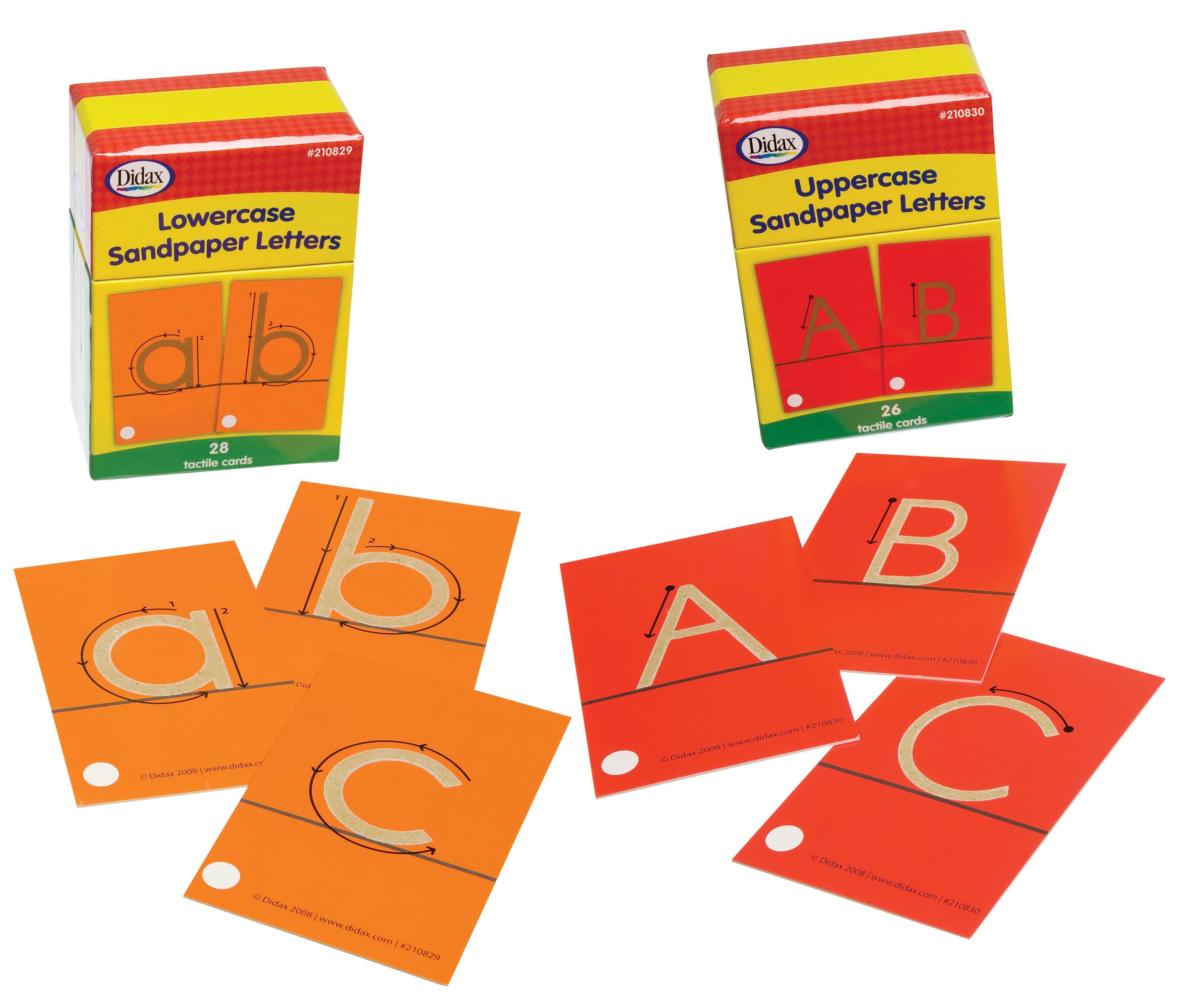CARDS TACTILE SANDPAPER UPPER AND LOWERCASE LETTERS