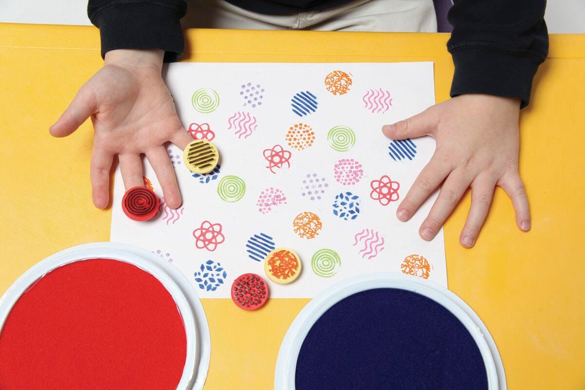 EFFECTS TOOLS PRINTERS READY2LEARN PAINT AND CLAY FINGER PRINTERS SET OF 8