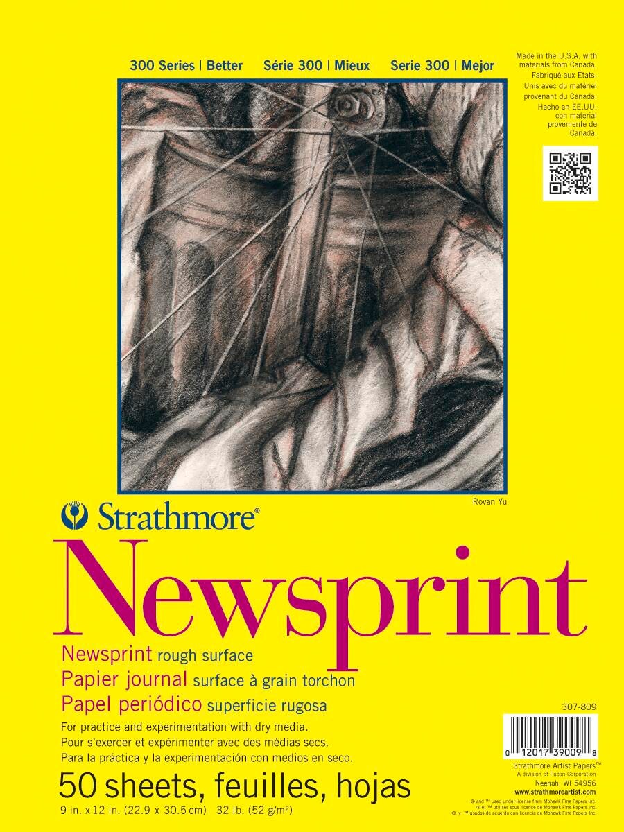 PAD NEWSPRINT STRATHMORE 300 SERIES 9X12 IN 50 SHTS
