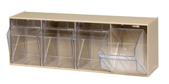 QUANTUM STORAGE - 4 COMPARTMENT STORAGE BIN - 23-5/8W X 6-5/8 D X 8-1/8 H IN - SPECIFY COLOR