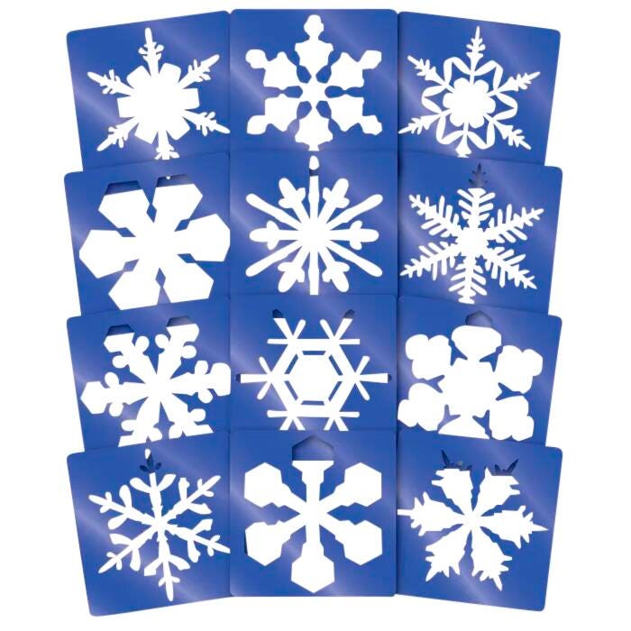 STENCILS SUPER SNOWFLAKE SET OF 12