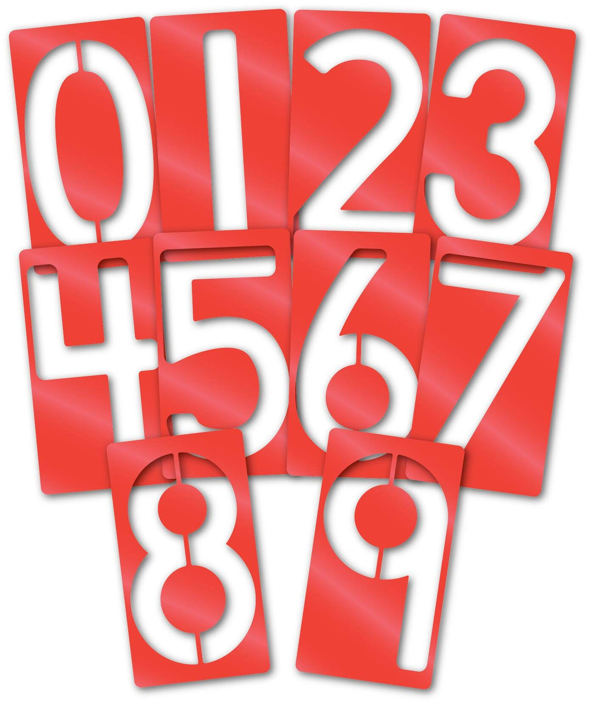 STENCILS BIG NUMBER 0 THROUGH 9 SET OF 10