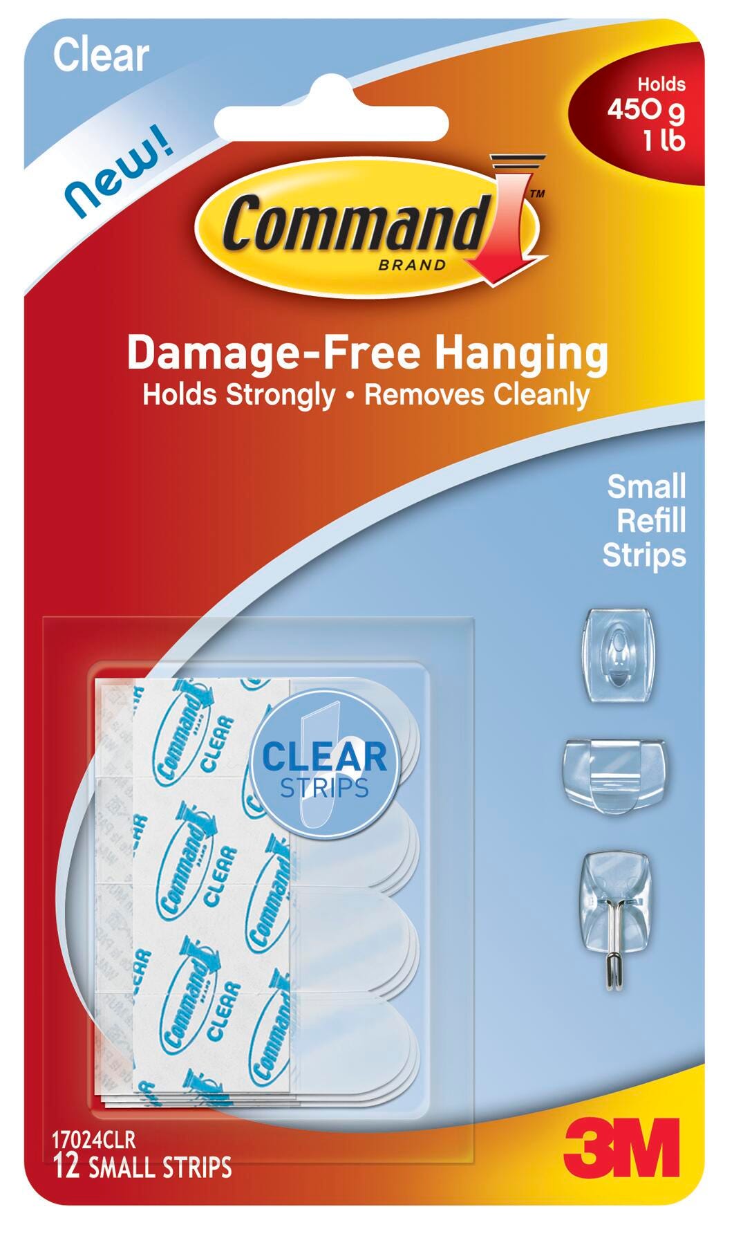 COMMAND REFILL STRIPS CLEAR SMALL PACK OF 12