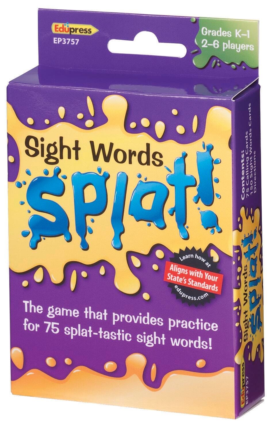 GAME SIGHT WORDS SPLAT GRADE K TO 1