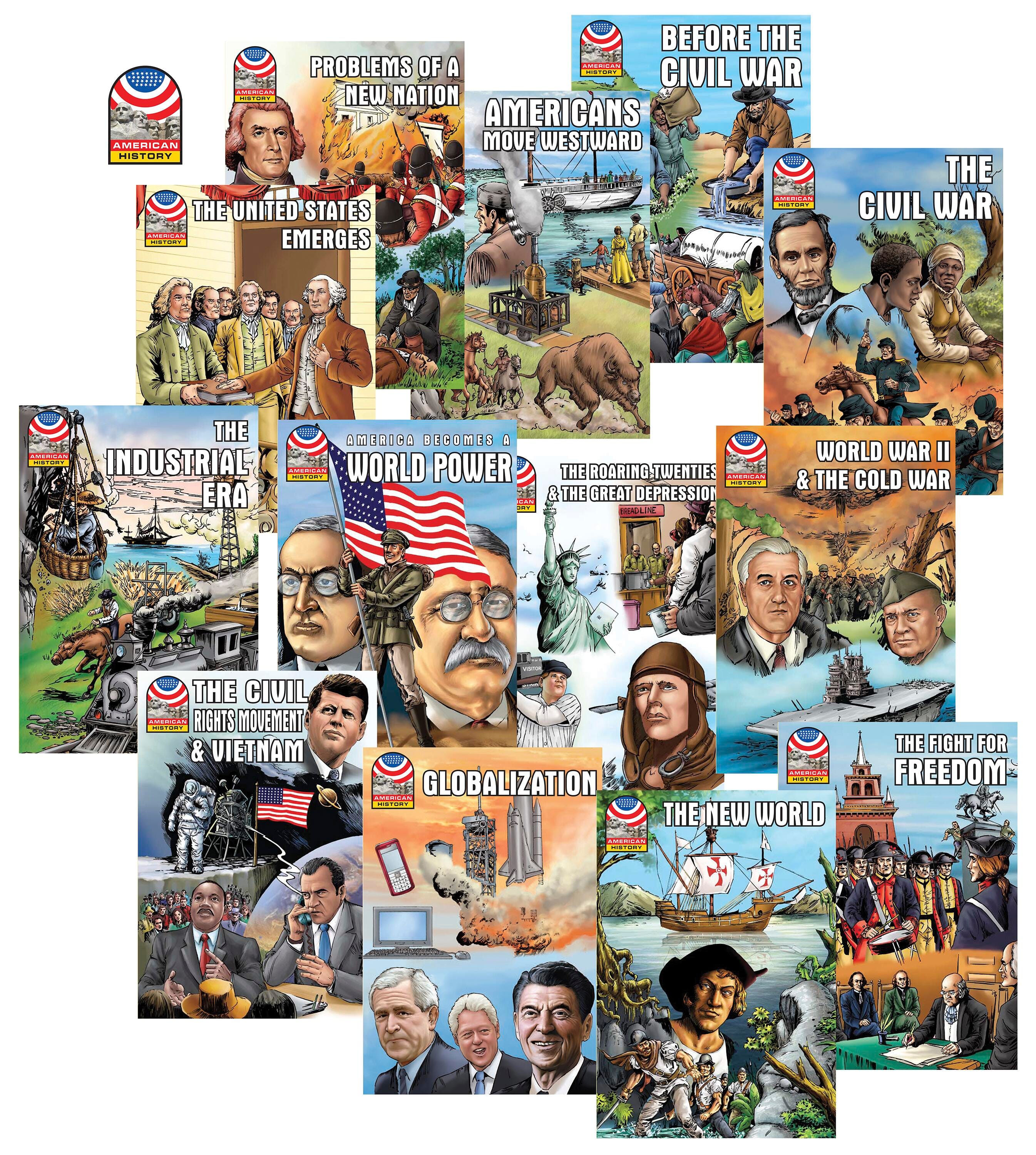 BOOKS AMERICAN HISTORY GRAPHIC NOVELS SET OF 12