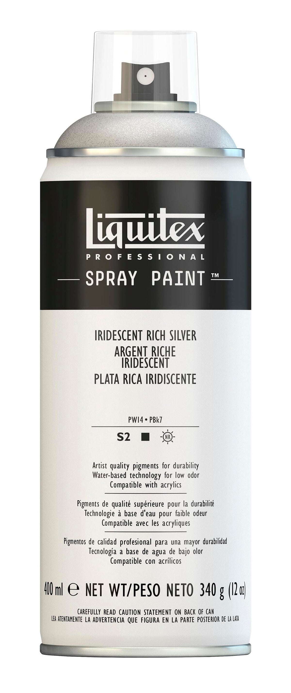 PAINT SPRAY LIQUITEX PROFESSIONAL IRIDESCENT RICH SILVER 13.5 OZ
