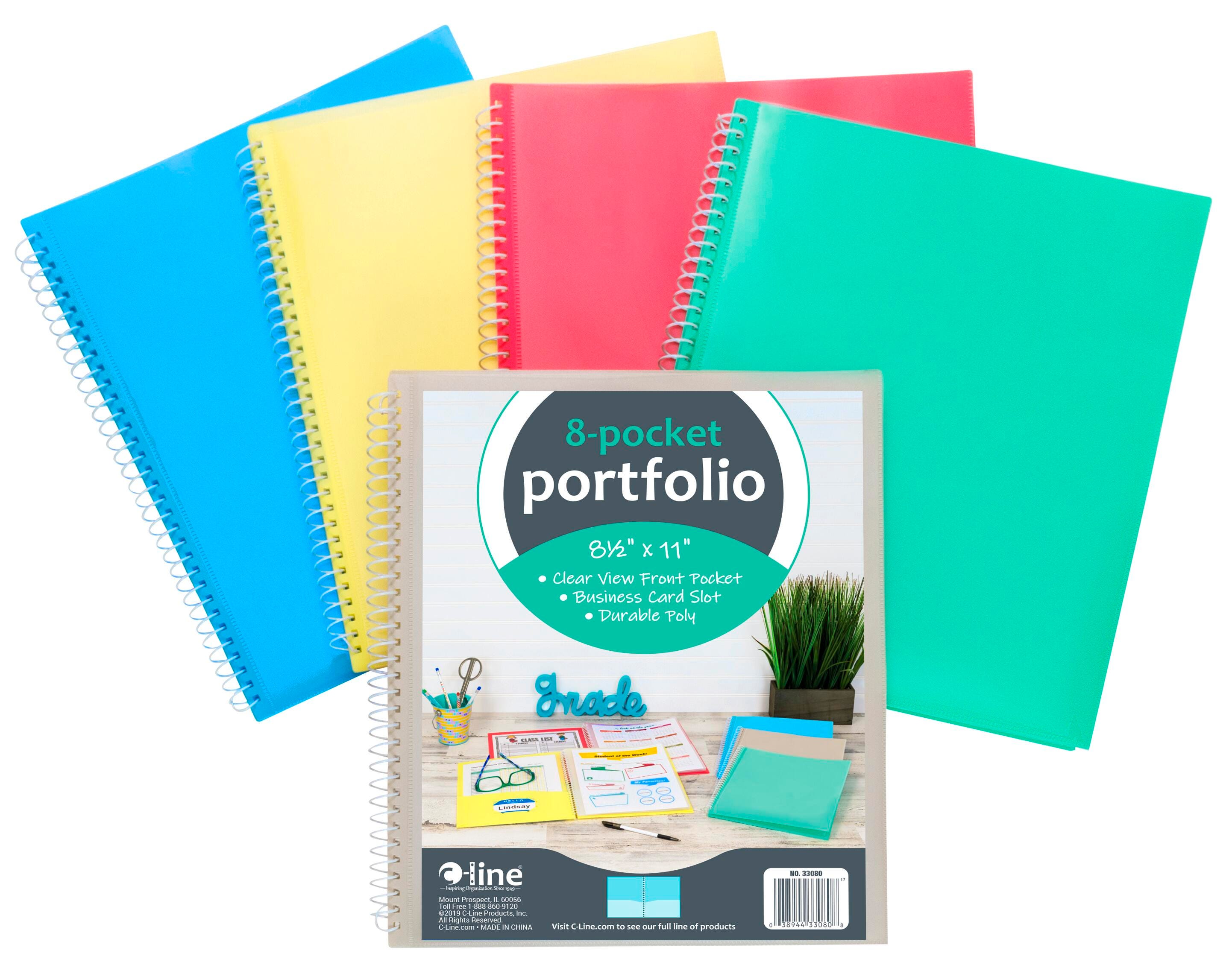 PORTFOLIO POLY SPIRAL 8 POCKET ASST COLOR CLI33080