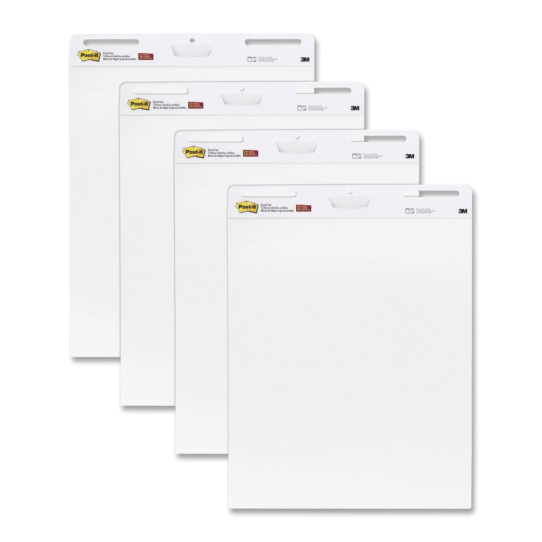 PAPER EASEL POST IT 25X30 UNRULED WHITE PK OF 4