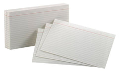 CARDS INDEX 5X8 RULED WHITE OXFORD PK OF 100