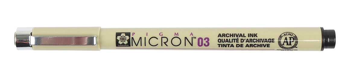 PENS PIGMA MICRON 03/.35MM BLACK PACK OF 12