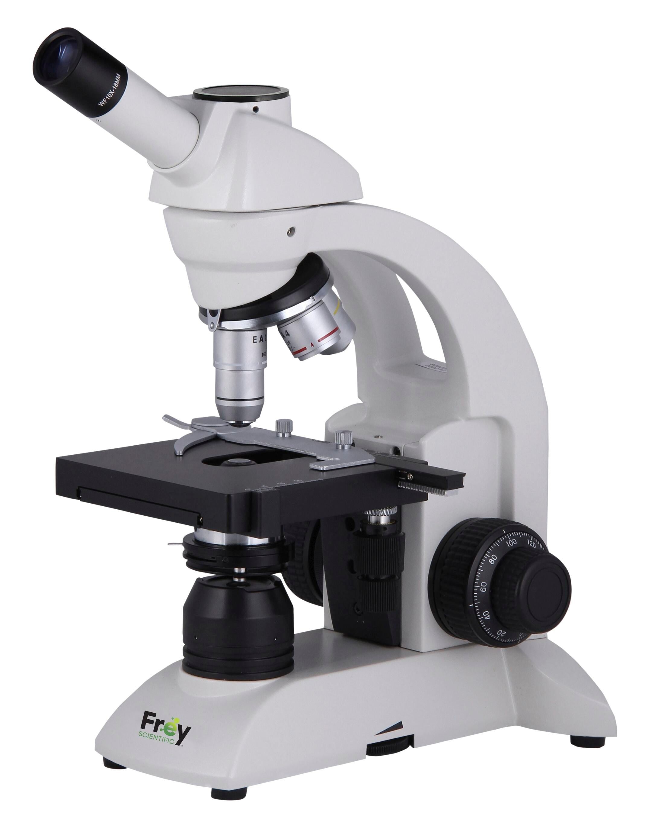MICROSCOPE FREY ADVANCED CORDLESS MONO 4-10-40 STAGE CLIPS