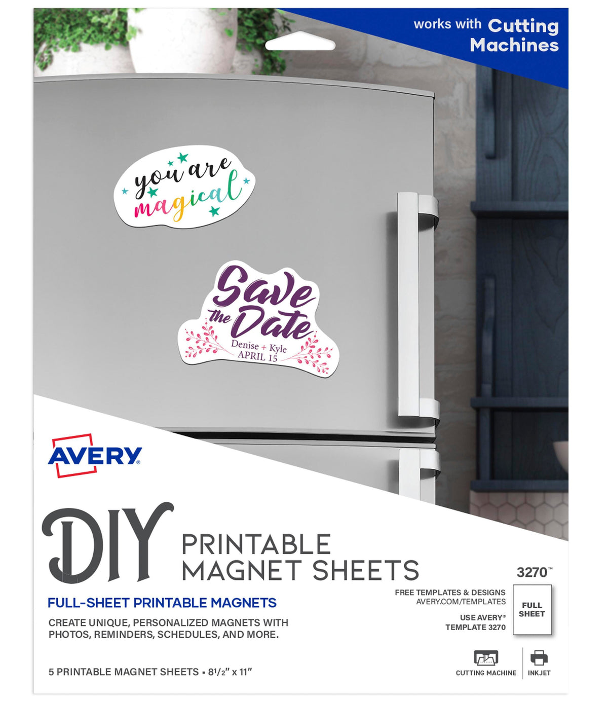 SHEETS MAGNET INKJET AVERY 8.5X11 IN WHITE PK OF 5