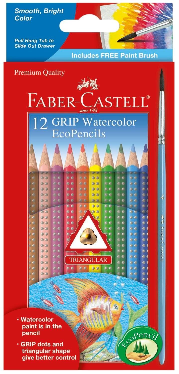 PENCILS WTRCLR FABER-CASTELL ECO GRIP ASST COLORS SET OF 12
