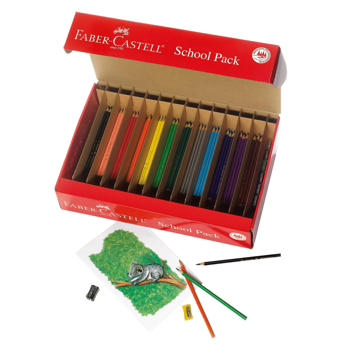 PENCILS COLORED TRIANG FABER CASTELL ECO CLASSROOM PACK 12-COLOR SET OF 240
