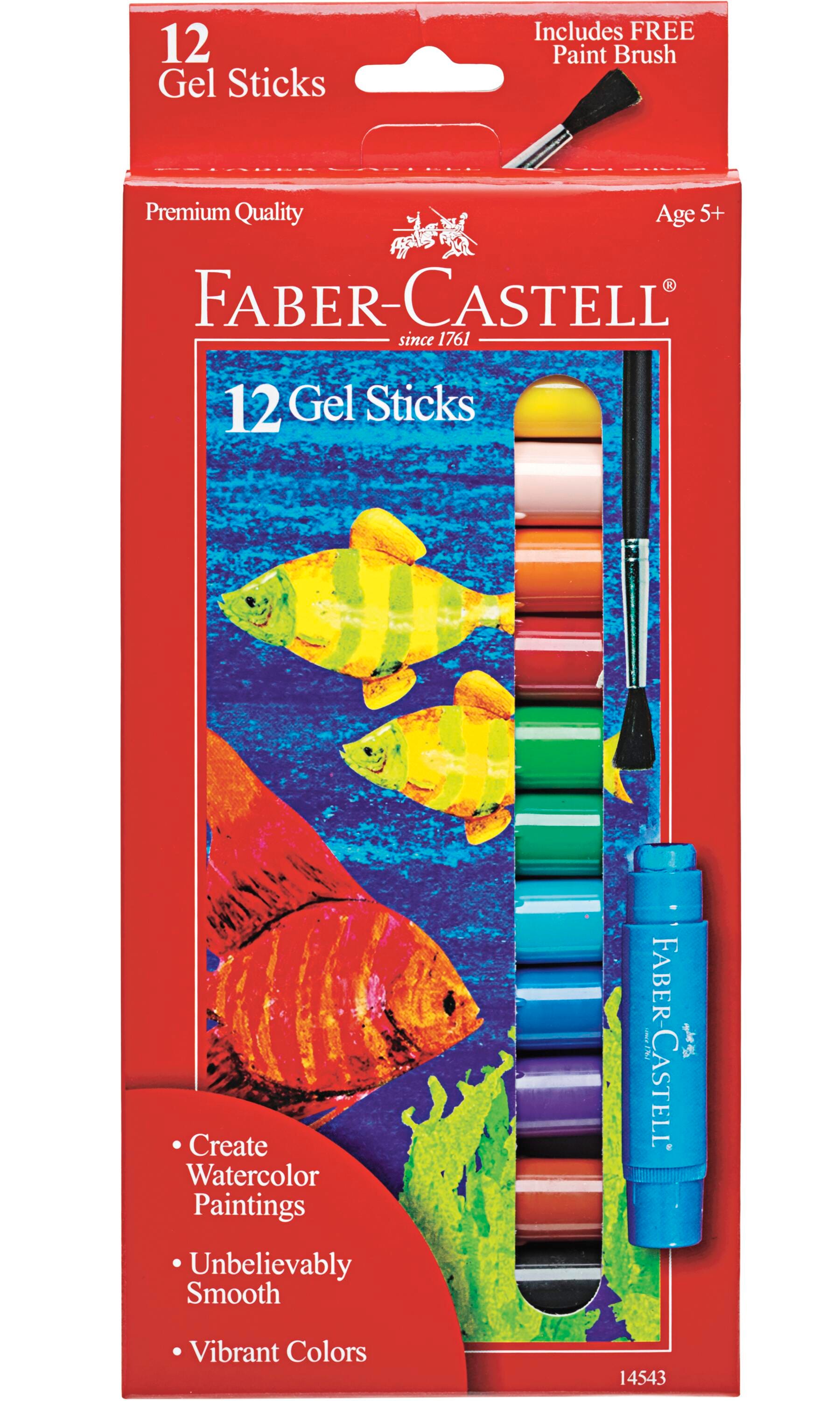 GEL STICKS FABER-CASTELL ASST COLORS SET OF 12