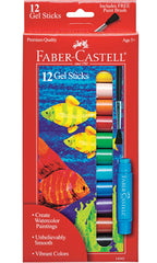 GEL STICKS FABER-CASTELL ASST COLORS SET OF 12