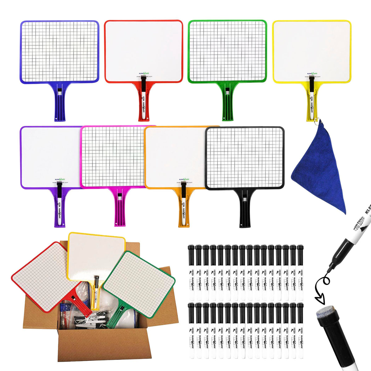 DRY ERASE RECTANGULAR TWO SIDED GRAPH BLANK CLASS SET OF 32