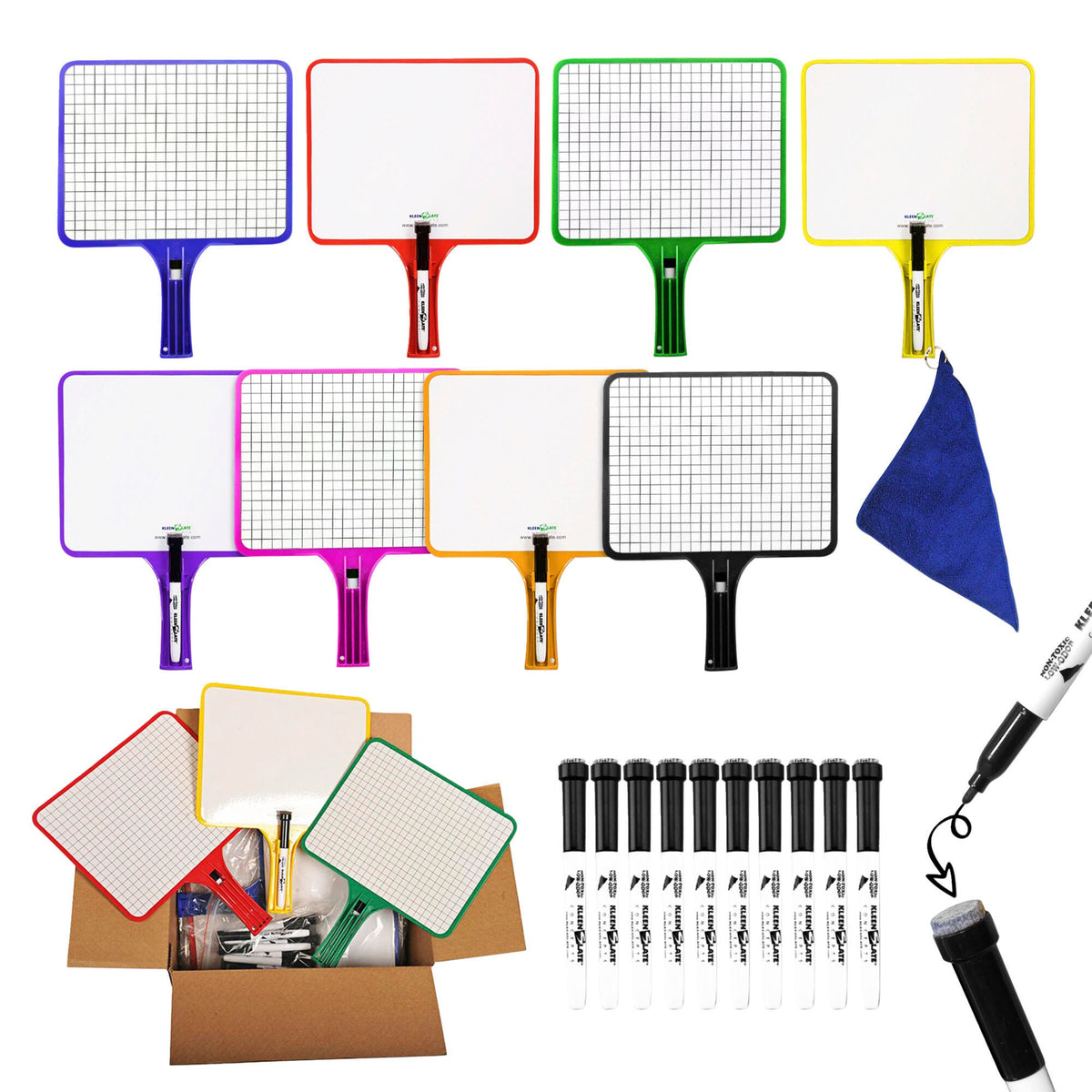 DRY ERASE RECTANGULAR TWO SIDED GRAPH BLANK CLASS SET OF 10