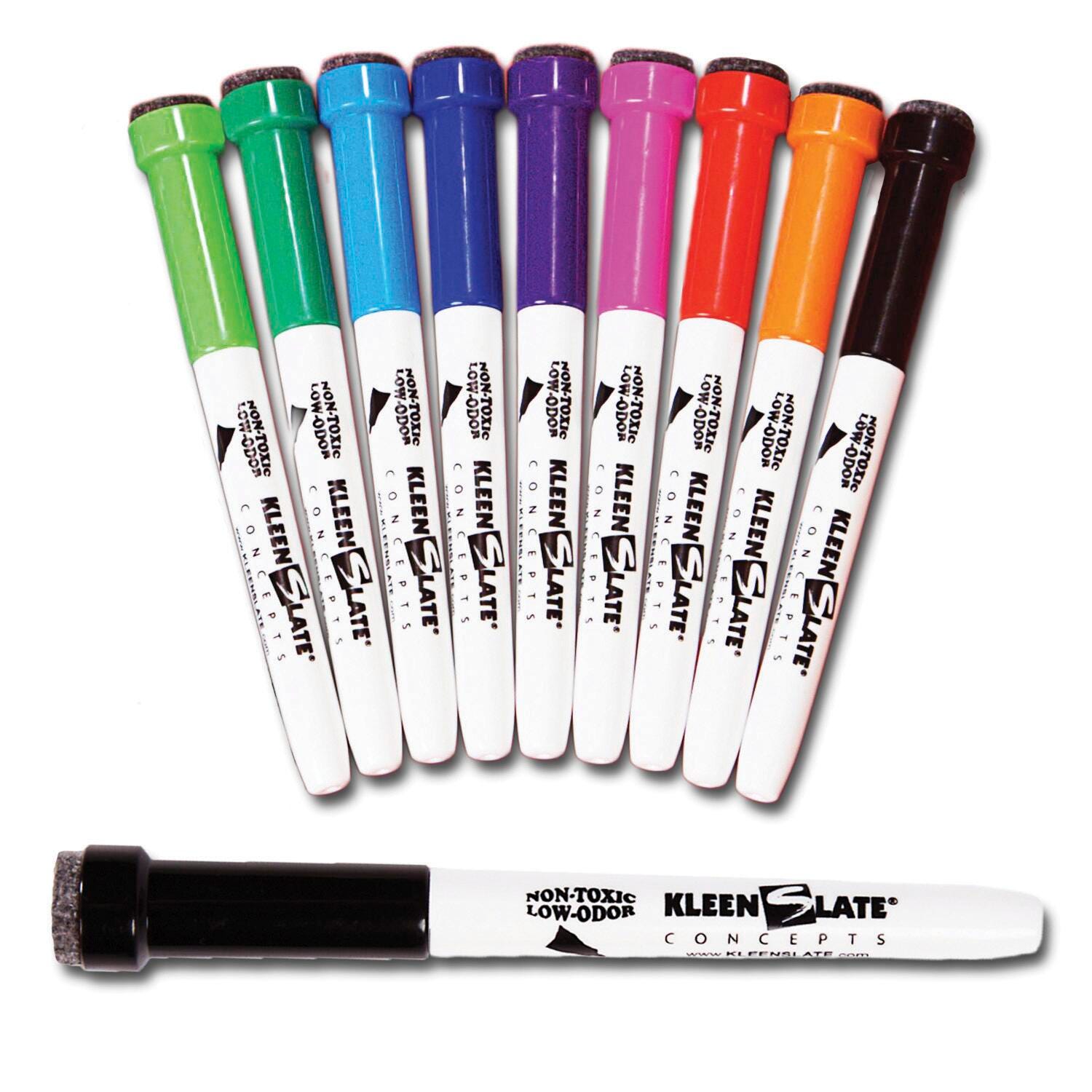 MARKERS SMALL W/ERASER CAPS ASST COLORS SET OF 10