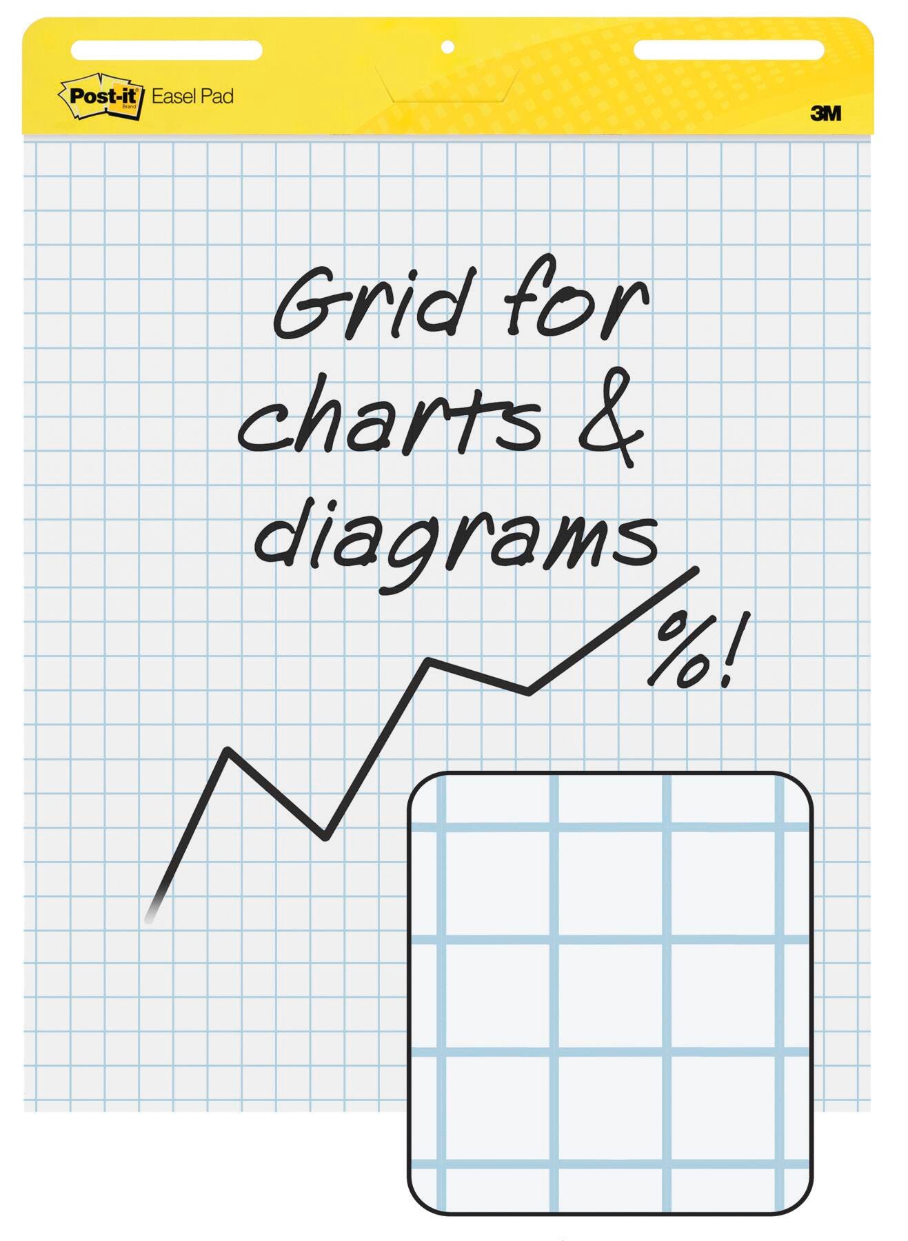 PAPER EASEL POST IT 25X30 GRID RULED BLUE PK OF 2