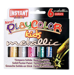PAINT TEMPERA STICKS PLAYCOLOR ASST MEETALLIC SET OF 6