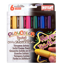PAINT TEMPERA STICKS PLAYCOLOR ASST THIN METALLIC SET OF 6