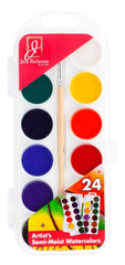 PAINT WATERCOLOR SEMI MOIST RICHESON 24-COLOR PAN W/ BRUSH