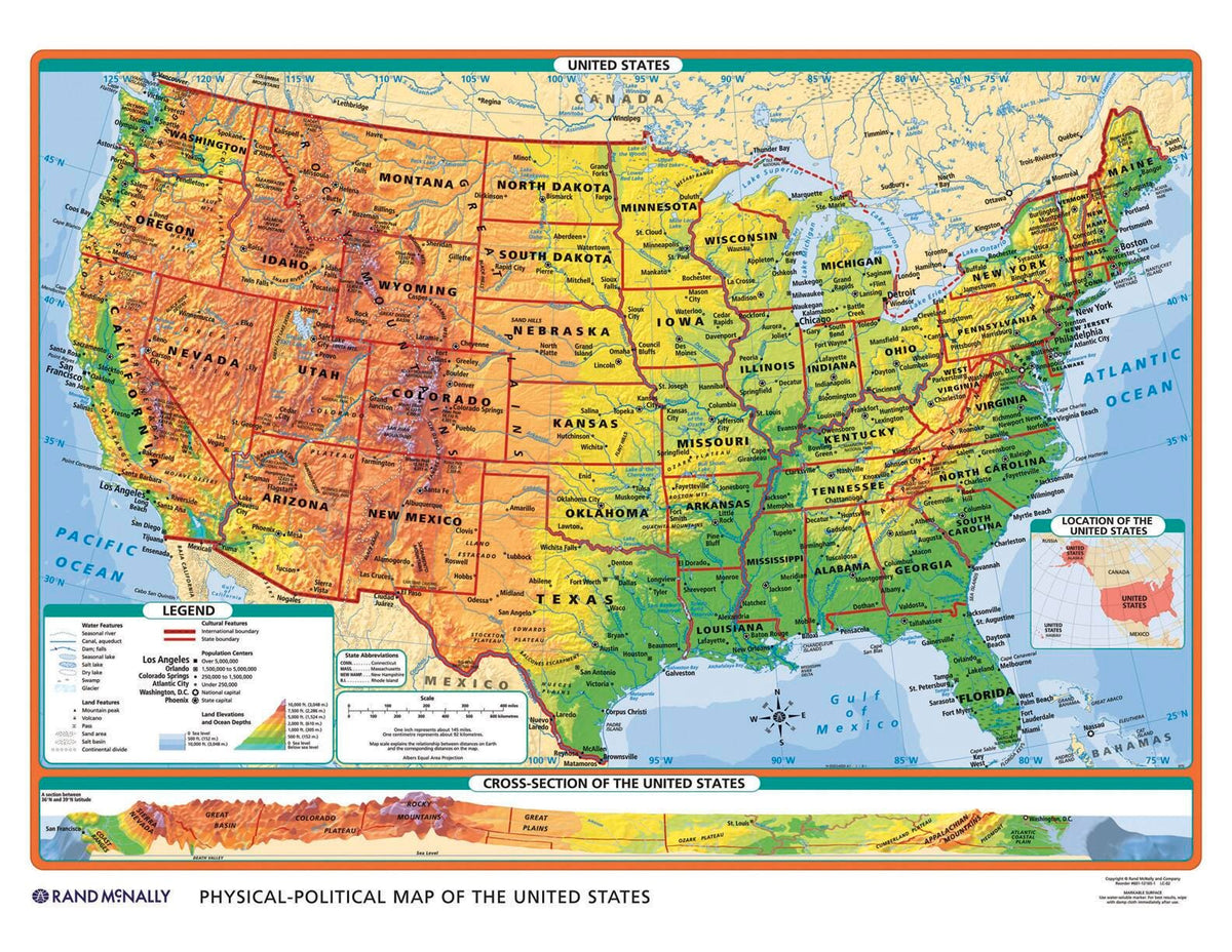 MAP POLITICAL/PHYSICAL US/WORLD DESK MAP PACK OF 5