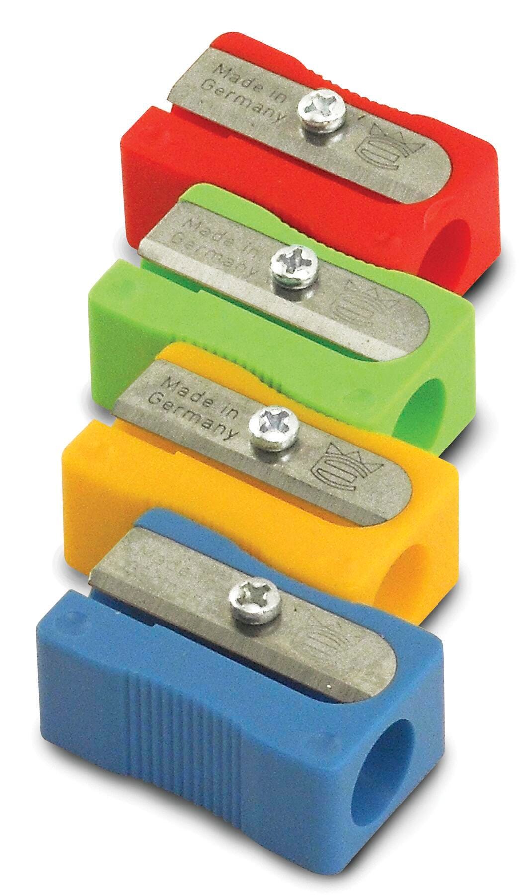 PENCIL SHARPENER HAND-HELD 4 COLORS PK/25