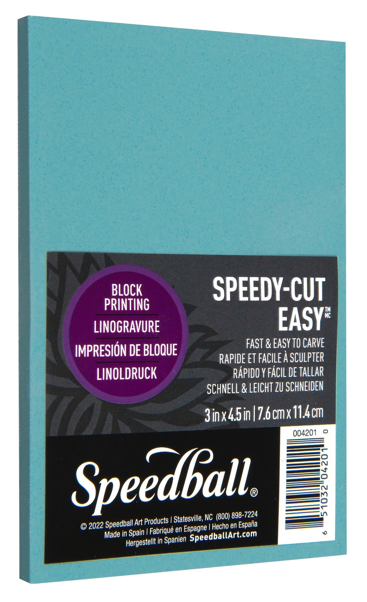 PRINTING BLOCK SPEEDY-CUT 3X4-1/2 INCH BLUE EACH