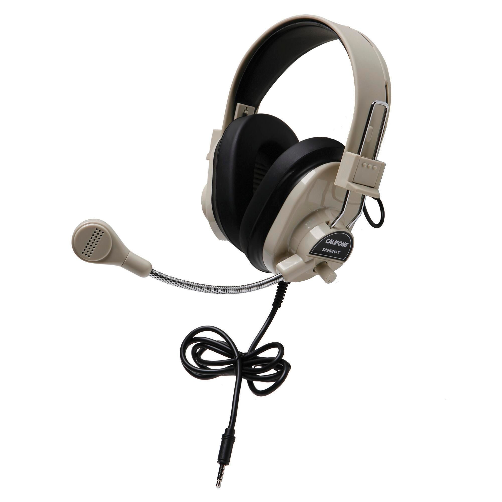 HEADSET DELUXE OVER-EAR - 3.5MM - BEIGE - CALIFONE 3066AVT - EACH