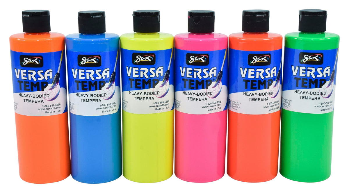 PAINT TEMPERA HB SAX VERSATEMP PINT ASST FLUORESCENT SET OF 6