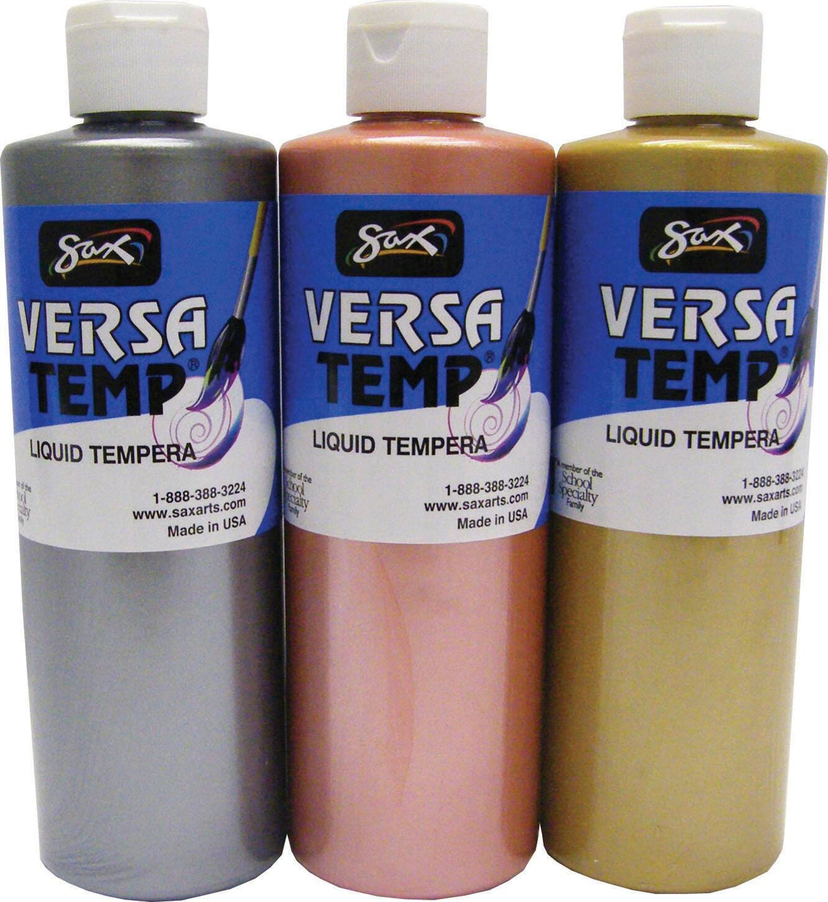 PAINT TEMPERA HB SAX VERSATEMP PINT ASST METALLIC SET OF 3