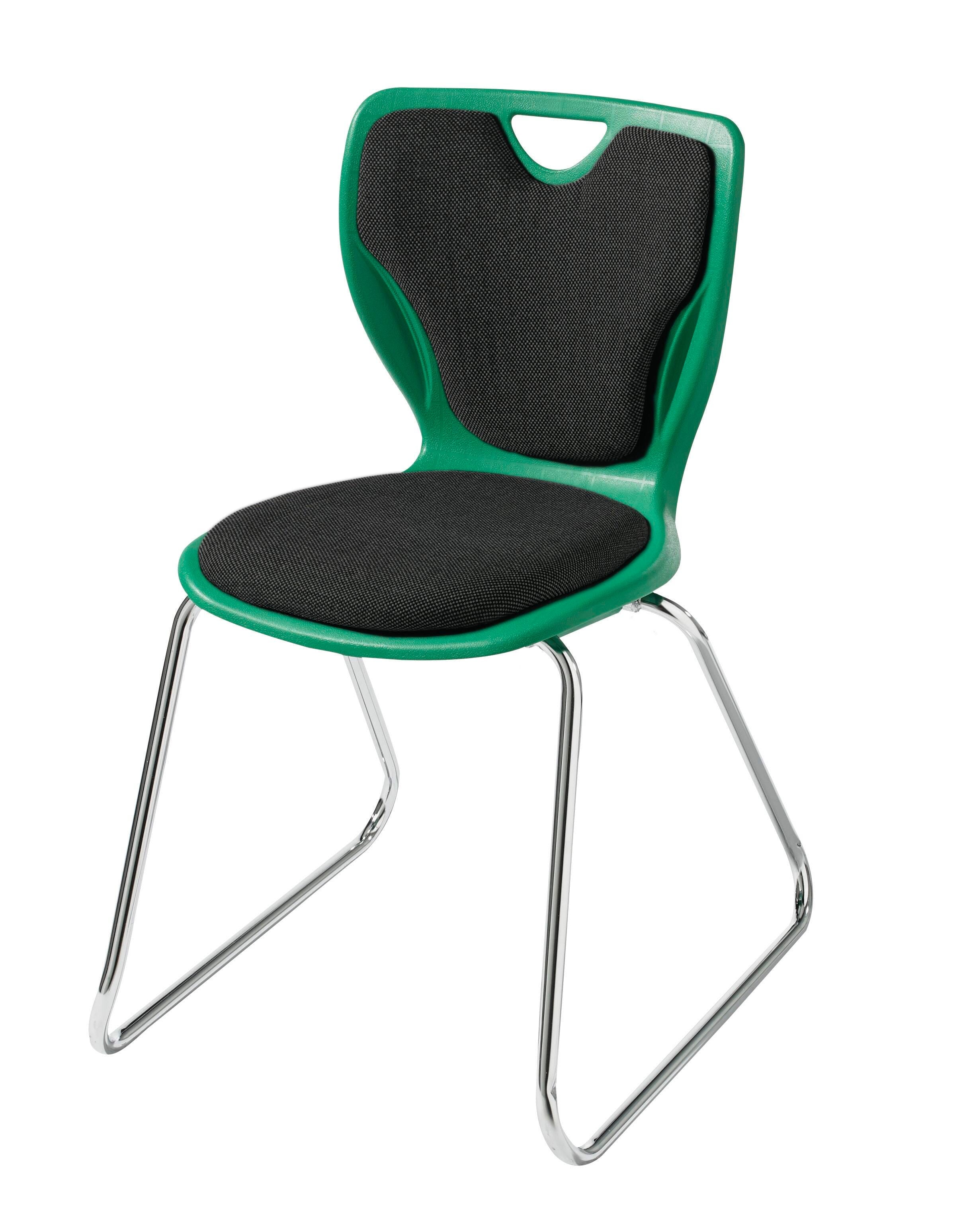 CHAIR - CLASSROOM SELECT - CONTEMPORARY SLED BASE CHAIR - 16 IN - SPECIFY SEAT AND BACK COLOR - CHROME