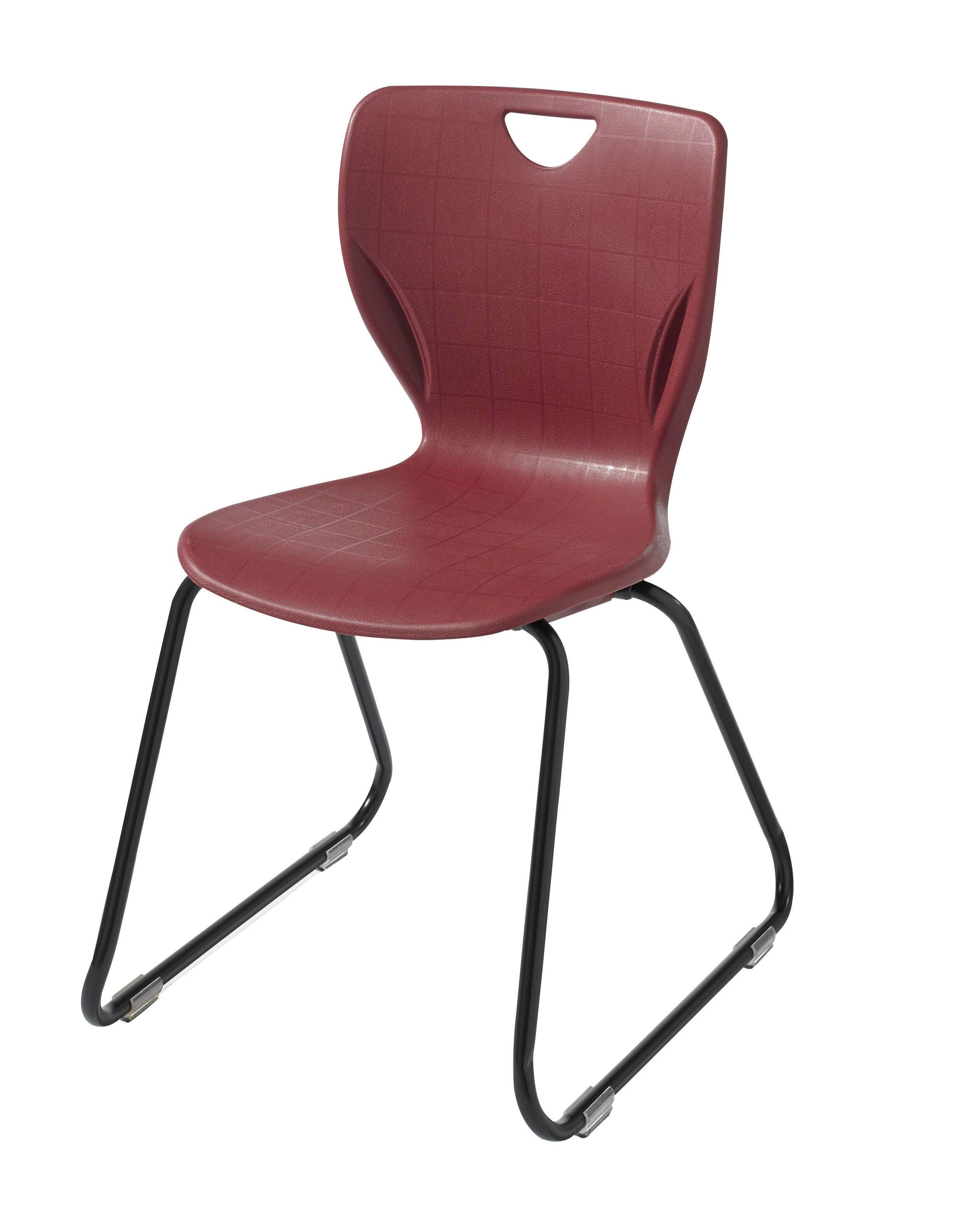 CHAIR - CLASSROOM SELECT - CONTEMPORARY SLED BASE CHAIR - 18 IN A+ - SPECIFY SEAT AND BACK COLOR - BLACK