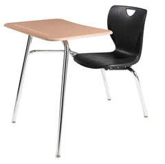 DESK - CLASSROOM SELECT - CONTEMPORARY 4-LEG COMBO - 18 IN A+ - 18 X 24 IN - HARD PLASTIC - NONE - CHROME - SPECIFY SEAT AND BACK COLOR - SPECIFY TOP COLOR