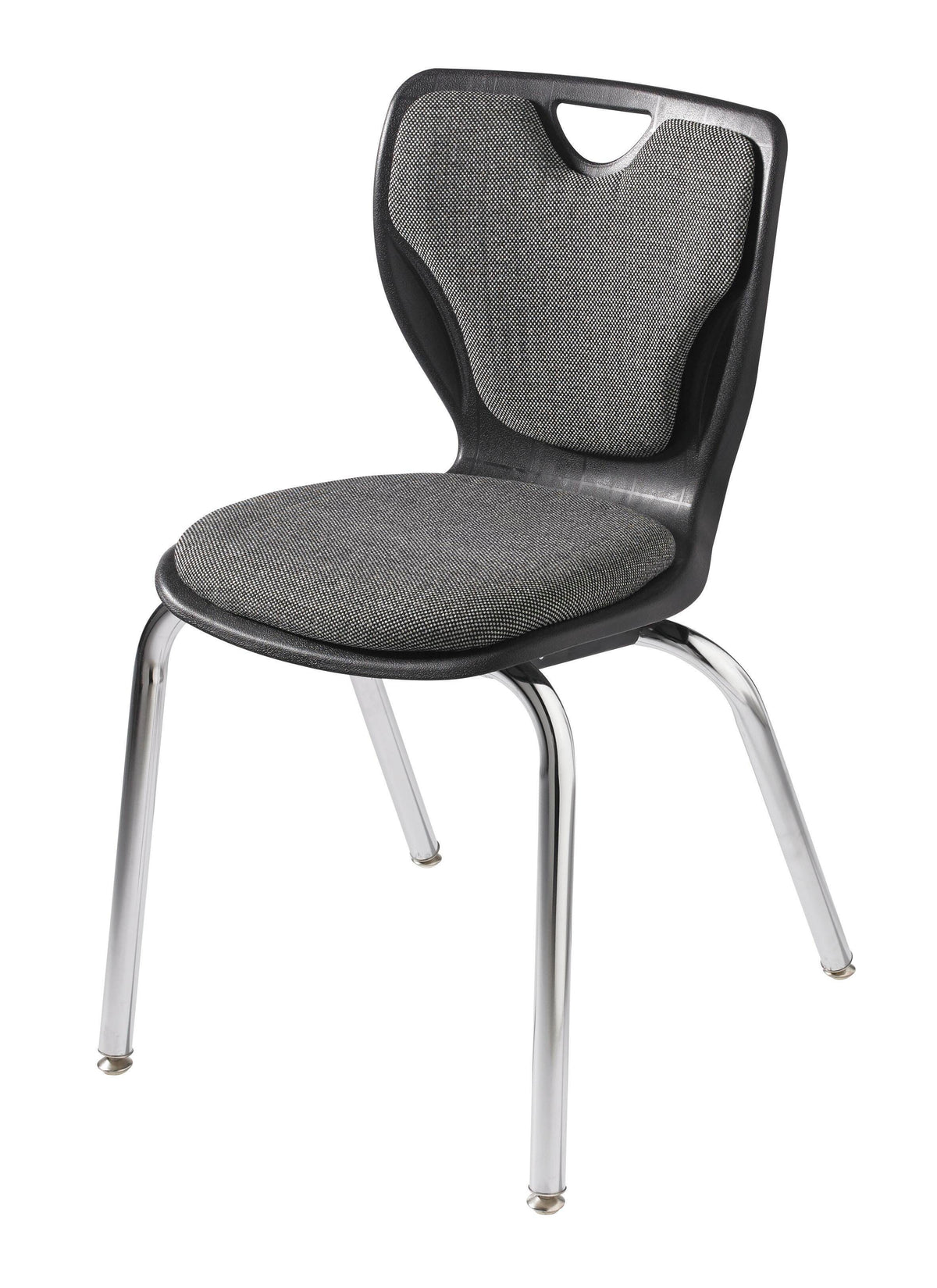 CHAIR - CLASSROOM SELECT - CONTEMPORARY 4-LEG - PADDED SEAT AND BACK - 18 IN - SPECIFY SEAT AND BACK COLOR - SPECIFY FABRIC COLOR - SPECIFY FRAME COLOR - GLIDE - SPECIFY GLIDE TYPE - CHROME