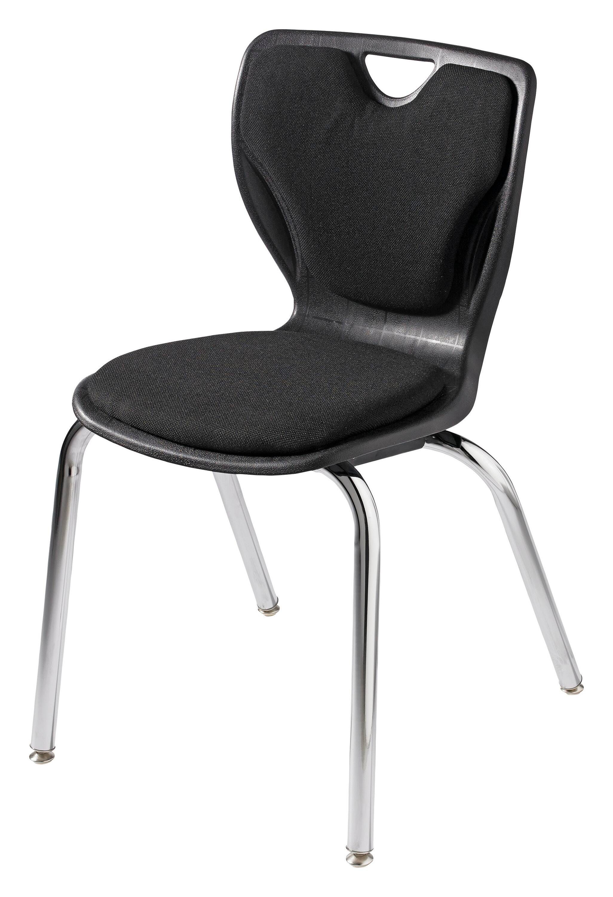 CHAIR - CLASSROOM SELECT - CONTEMPORARY 4-LEG - PADDED SEAT AND BACK - 18 IN A+ - SPECIFY SEAT AND BACK COLOR - SPECIFY FABRIC COLOR - SPECIFY FRAME COLOR - GLIDE - SPECIFY GLIDE TYPE - CHROME