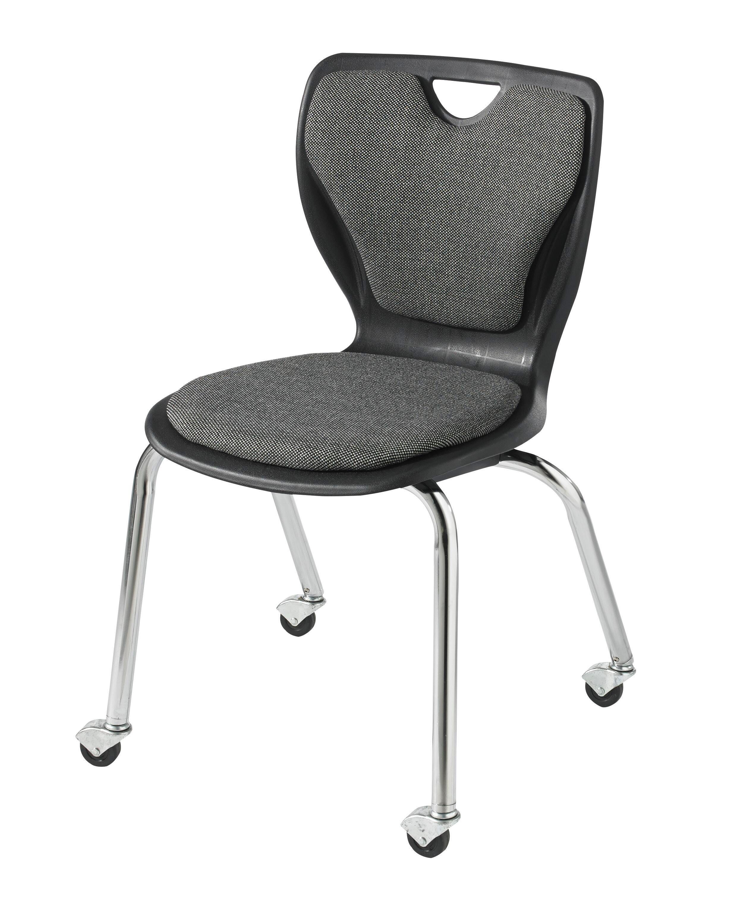 CHAIR - CLASSROOM SELECT - CONTEMPORARY 4-LEG - PADDED SEAT AND BACK - 18 IN - SPECIFY SEAT AND BACK COLOR - SPECIFY FABRIC COLOR - SPECIFY FRAME COLOR - CASTER - CHROME
