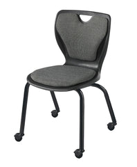 CHAIR - CLASSROOM SELECT - CONTEMPORARY 4-LEG - PADDED SEAT AND BACK - 18 IN - SPECIFY SEAT AND BACK COLOR - SPECIFY FABRIC COLOR - SPECIFY FRAME COLOR - CASTER - POWDERCOAT