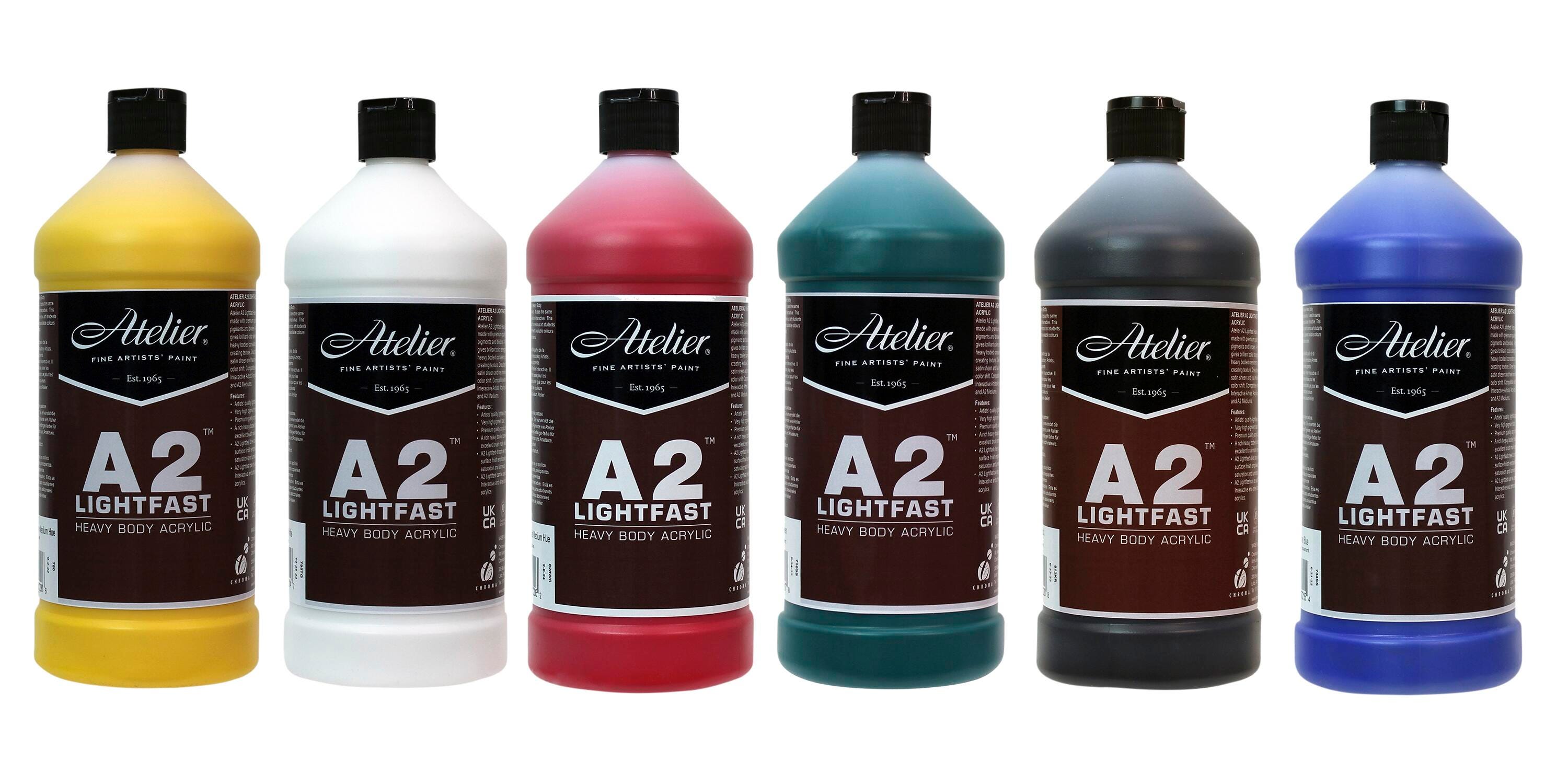 PAINT ACRYLIC A2 HB CHROMA 33.81OZ ASST COLORS SET OF 6