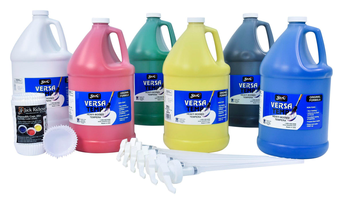 PAINT TEMPERA HB SAX VERSATEMP GALLON KIT WITH PUMPS SET OF 6