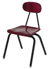 CHAIR - CLASSROOM SELECT - ROYAL SEATING 4100 - 4-LEG CHAIR - 18 IN - SPECIFY SEAT AND BACK COLOR - BLACK - GLIDE