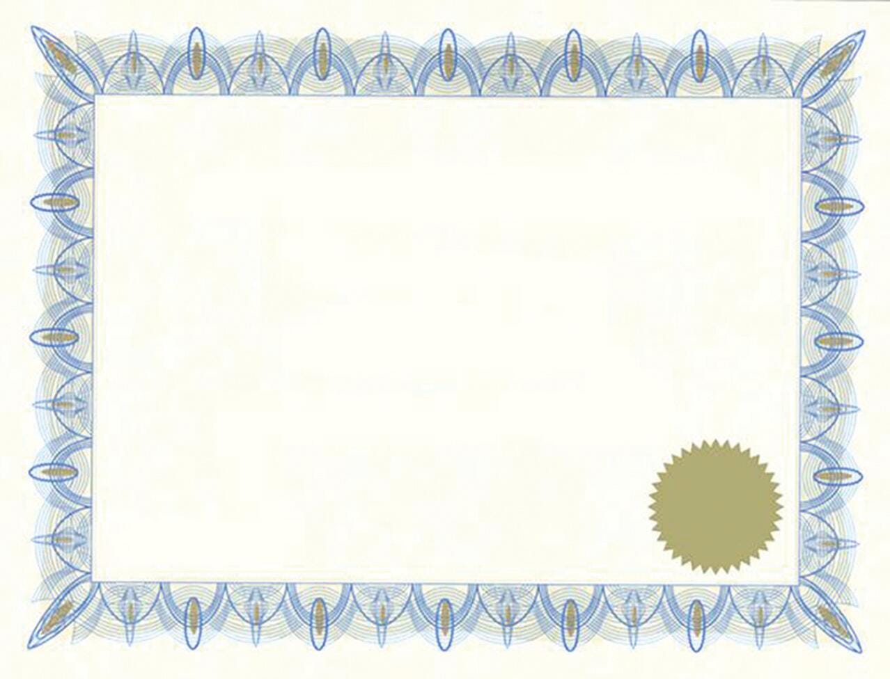 CERTIFICATES W/SEALS PARCHMENT CLASSIC BLUE/GOLD PK/25